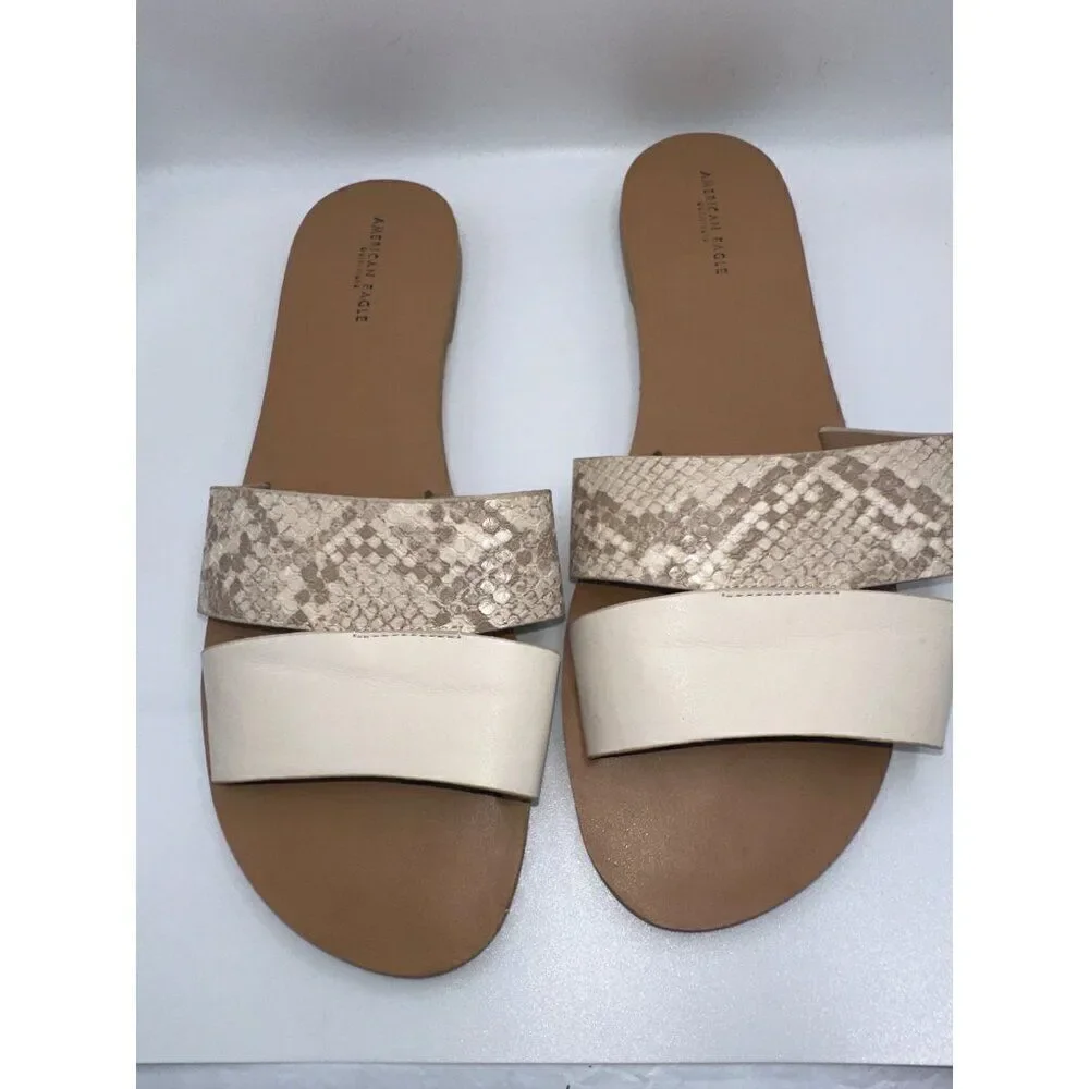 American Eagle Outfitters Faux Leather‎ Sandals Slides Size 8